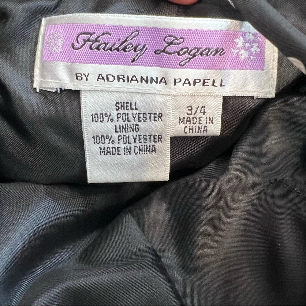Hailey Logan by Adrianna Papell Black and Cream Polka Dot Mini Dress Size 3/4 - Picture 6 of 6